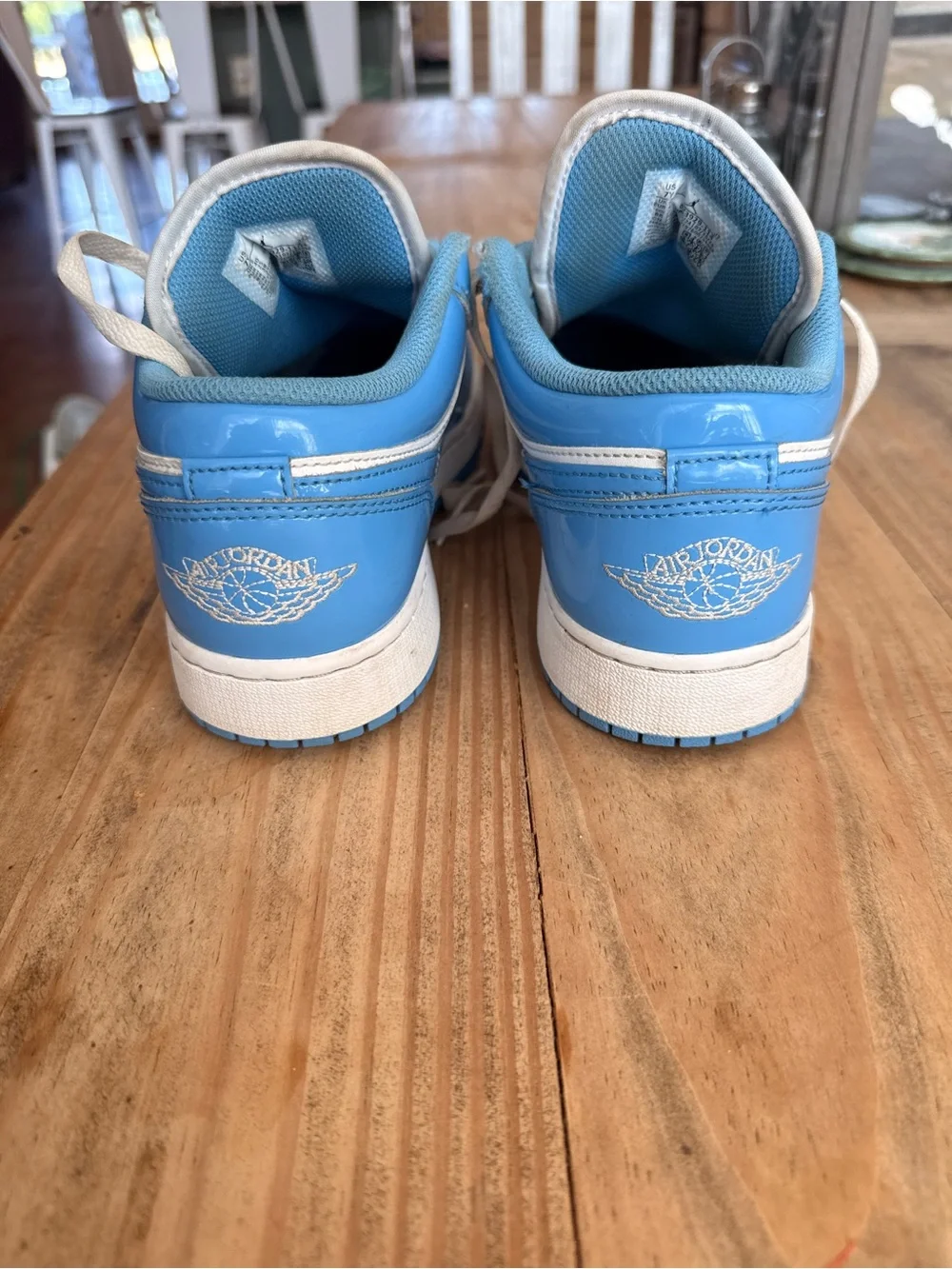 Jordan Low Top Sneakers in White and University Blue
